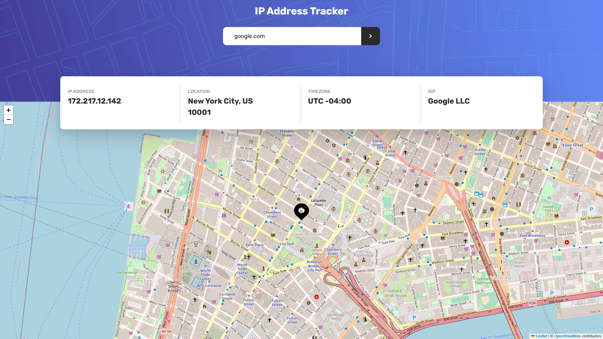 IP geolocation tracker